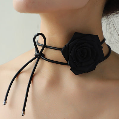 DIY Velvet Rose Choker Necklace