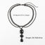 Black Double Row Glass Pendant Necklace