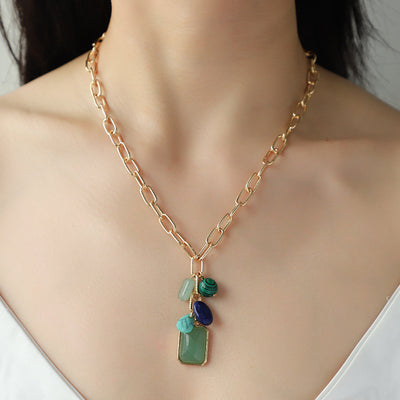 Light Luxury Colorful Pendant Necklace