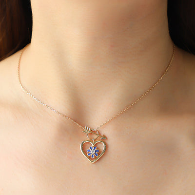 Angel Sword Heart Flower Necklace