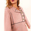 Pink Buttons Front Princess Line Out Seam Hoodie