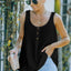 Black Button Textured Tank Top