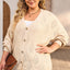 Gray Plus Size Knitted Hollow out Button up Cardigan