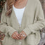 Rose Buttons Front Pocketed Sweater Cardigan