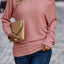 Dusty Pink Textured Knit Long Sleeve Top