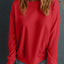 Red Solid Classic Crewneck Pullover Sweatshirt