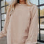 Apricot Ribbed Corded Oversized Sweatshirt