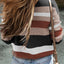 Taupe Classic Round Neck Colorblock Knit Sweater