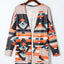 Orange Western Tribal Aztec Print Cardigan