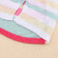 Pink Color Block Striped Three-Quarter Sleeve Knitted Top