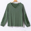 Green Crochet Lace Patch Raglan Sleeve Top