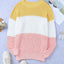 Yellow Colorblock Bubble Sleeve Plus Size Sweater