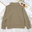 Apricot Quilted Buttoned Neckline Stand Neck Pullover Sweatshirt