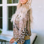 Leopard Print Bleached Long Sleeve Top