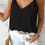 Rose White V Neck Knotted Shoulder Vest