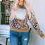 Leopard Print Bleached Long Sleeve Top