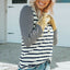 Long Sleeve Stripe Button Henley Top