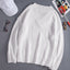 White V neck Drop Shoulder Knitted Sweater