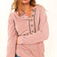 Pink Buttons Front Princess Line Out Seam Hoodie