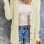 Solid Color Open-Front Buttons Cardigan