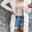 Solid Color Open-Front Buttons Cardigan