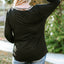 Black Long Sleeve Sequined V Neck Plus Size Top