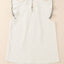 White Contrast Trim Ruffled Crew Neck Sleeveless Top