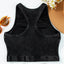 Black Ribbed Mineral Wash Racerback Cropped Tank Top