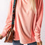 Pink Solid Color Patchwork Long Sleeve Top