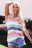 Multicolor Sequin Pocket Patchwork Striped Tank Top