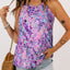 Multicolor Tropical Floral Print Racerback Tank Top