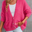 Rose Buttons Front Pocketed Sweater Cardigan