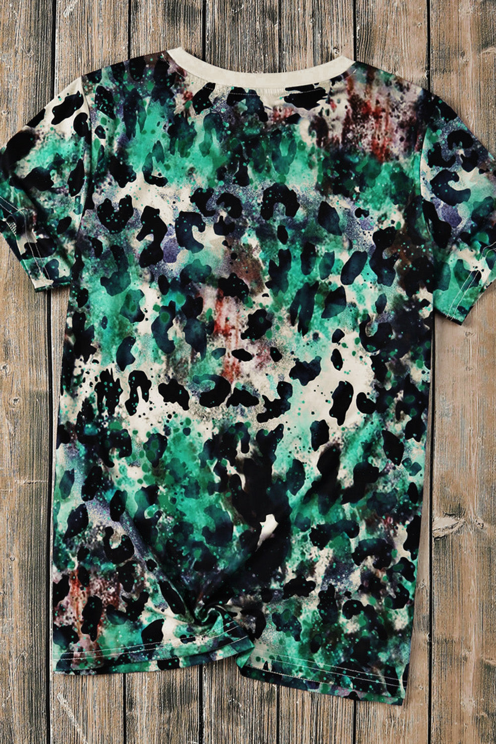 Blank Graphic Leopard Dyed Print T Shirt