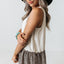 White Leopard Peplum Hemline Flowy Tank Top