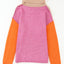 Clay Red Color Block Turtle Neck Drop Shoulder Knit Sweater