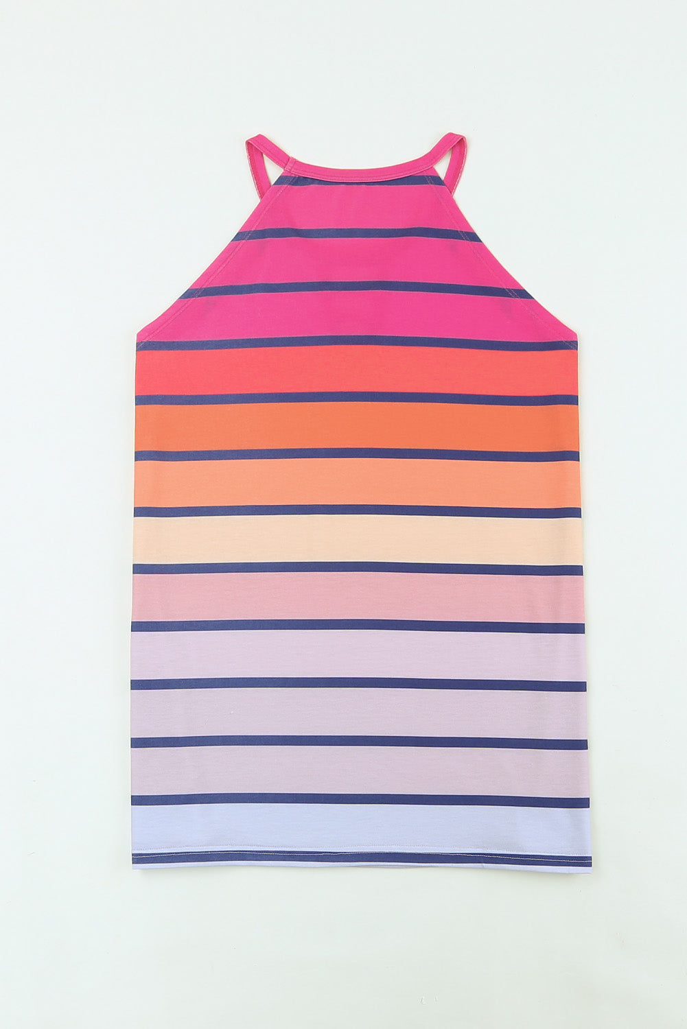 Multicolor Colorful Striped Hollow Out Camisole