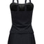 Black Solid Square Neck Sleeveless Tankini Swimsuit