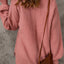 Solid Color Puffy Sleeve Pocketed Sweater