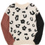 Coffee Leopard Print Colorblock Pullover Sweater