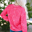 Rose Tie Dye Long Sleeve Pullover Sweatshirt