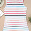 Stripe Button U Neck Tank Top