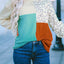 Leopard Patchwork Color Block Ribbed Long Sleeve Top