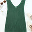 White Hollowed Knit V Neck Tank Top