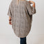 Khaki Plus Size Leopard Print Half Sleeve Open Front Cardigan