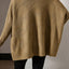 Camel Checkered Textured Batwing Sleeve Sweater