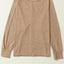 Khaki Solid Color Button Decor Dolman Sleeve Top