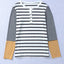 Long Sleeve Stripe Button Henley Top