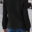 Black Cable Textured Puff Sleeve Sweatshirt