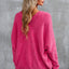 Rose Buttons Front Pocketed Sweater Cardigan