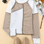 White Irregular Color Block Seaming Trim Rib Knit Top